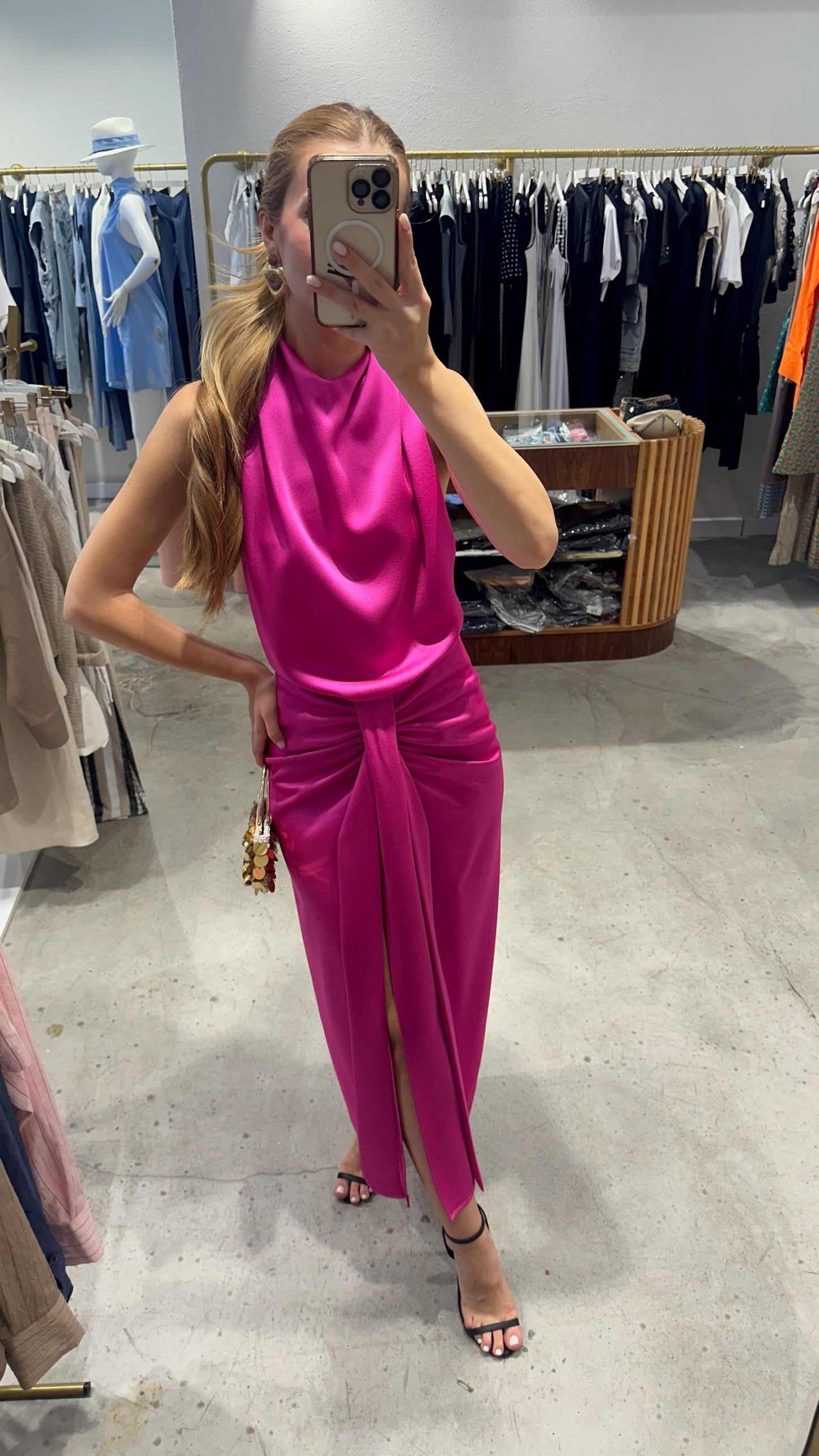 ARIES SATIN MIDI ELBİSE