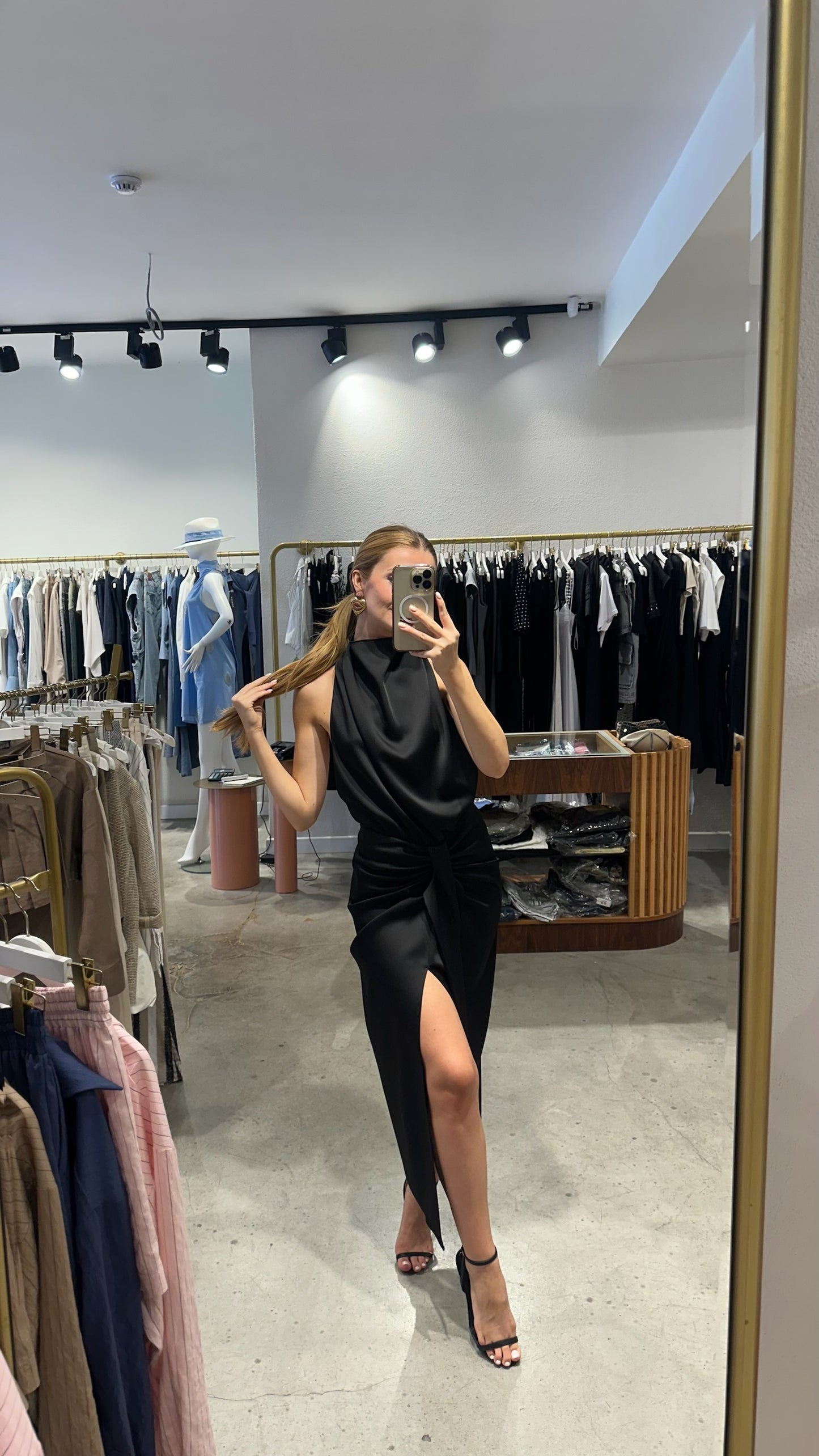 ARIES SATIN MIDI ELBİSE