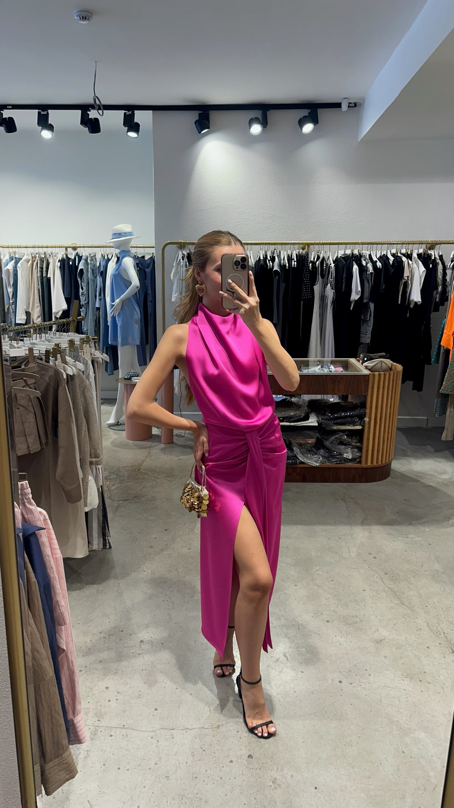 ARIES SATIN MIDI ELBİSE
