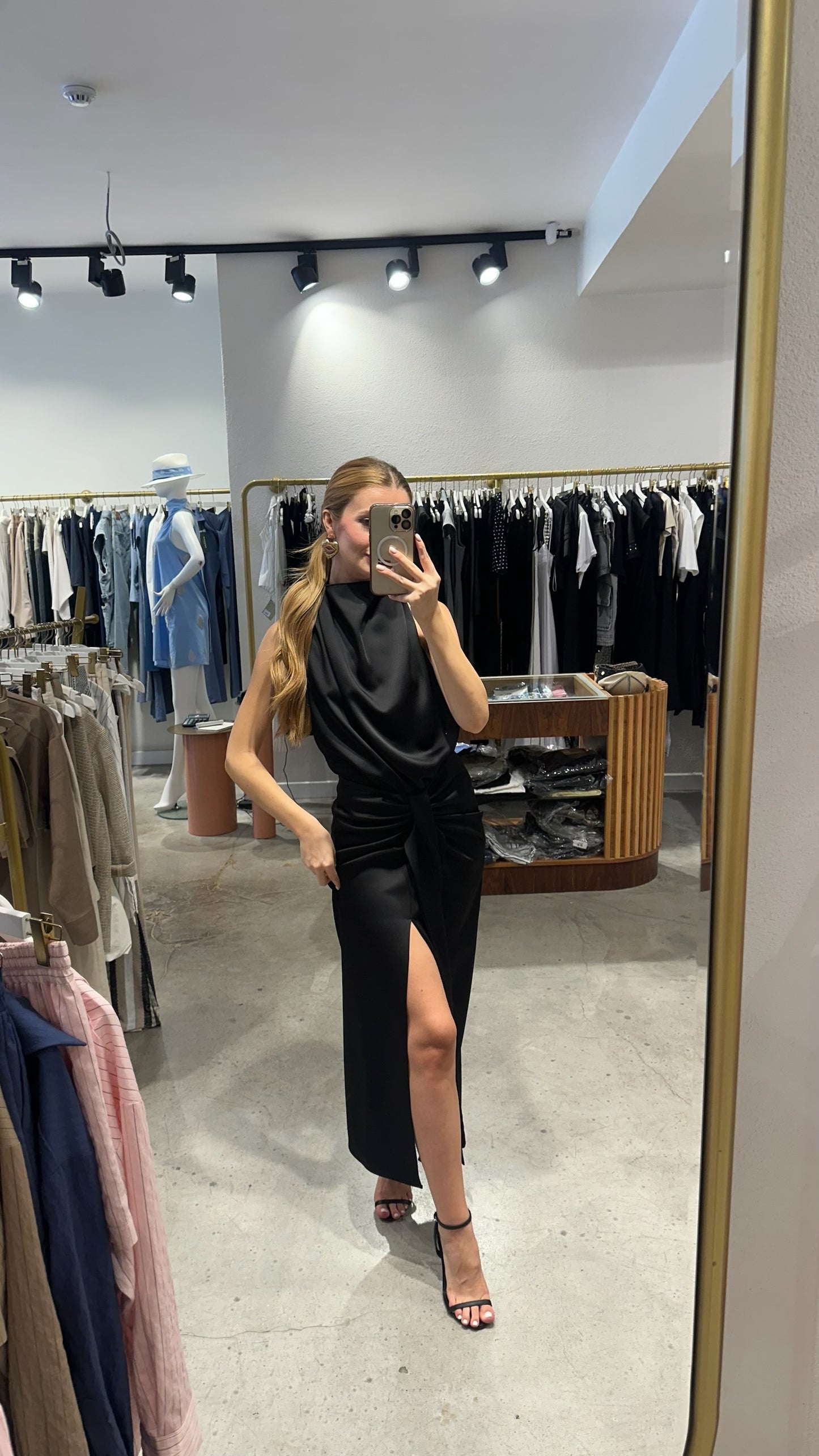 ARIES SATIN MIDI ELBİSE
