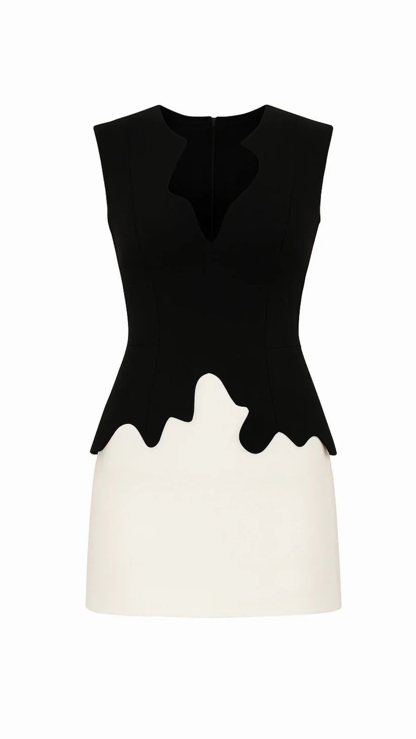 AMELIA BLACK & WHITE MINI DRESS