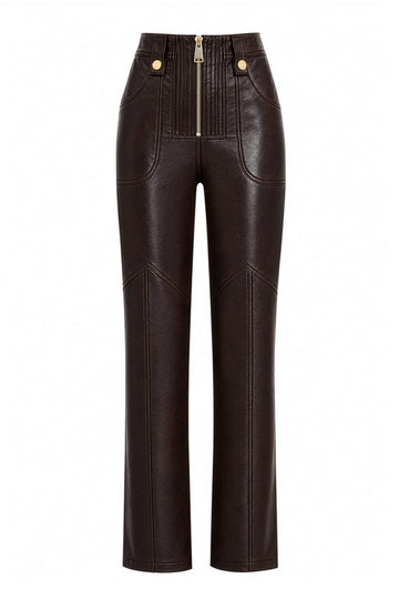 Claya Leather Pant Brown
