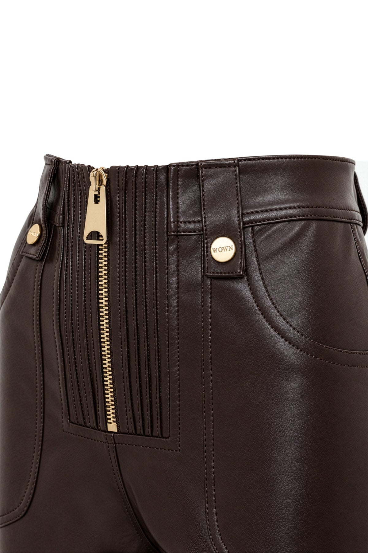 Claya Leather Pant Brown
