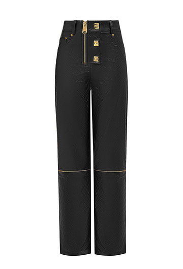 VİNCENT LEATHER PANTS BLACK GOLD