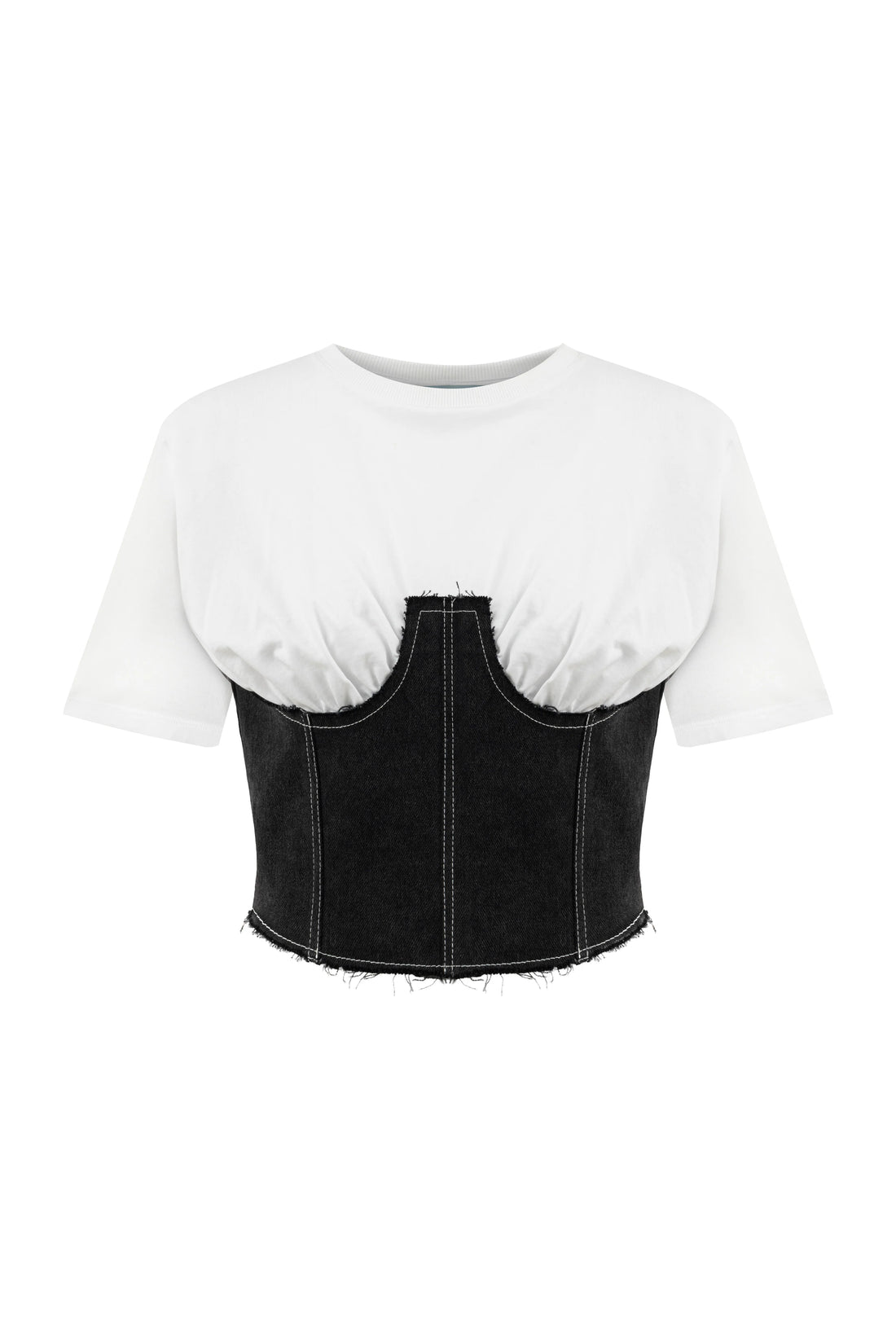 CORSET TEE BLACK DENIM
