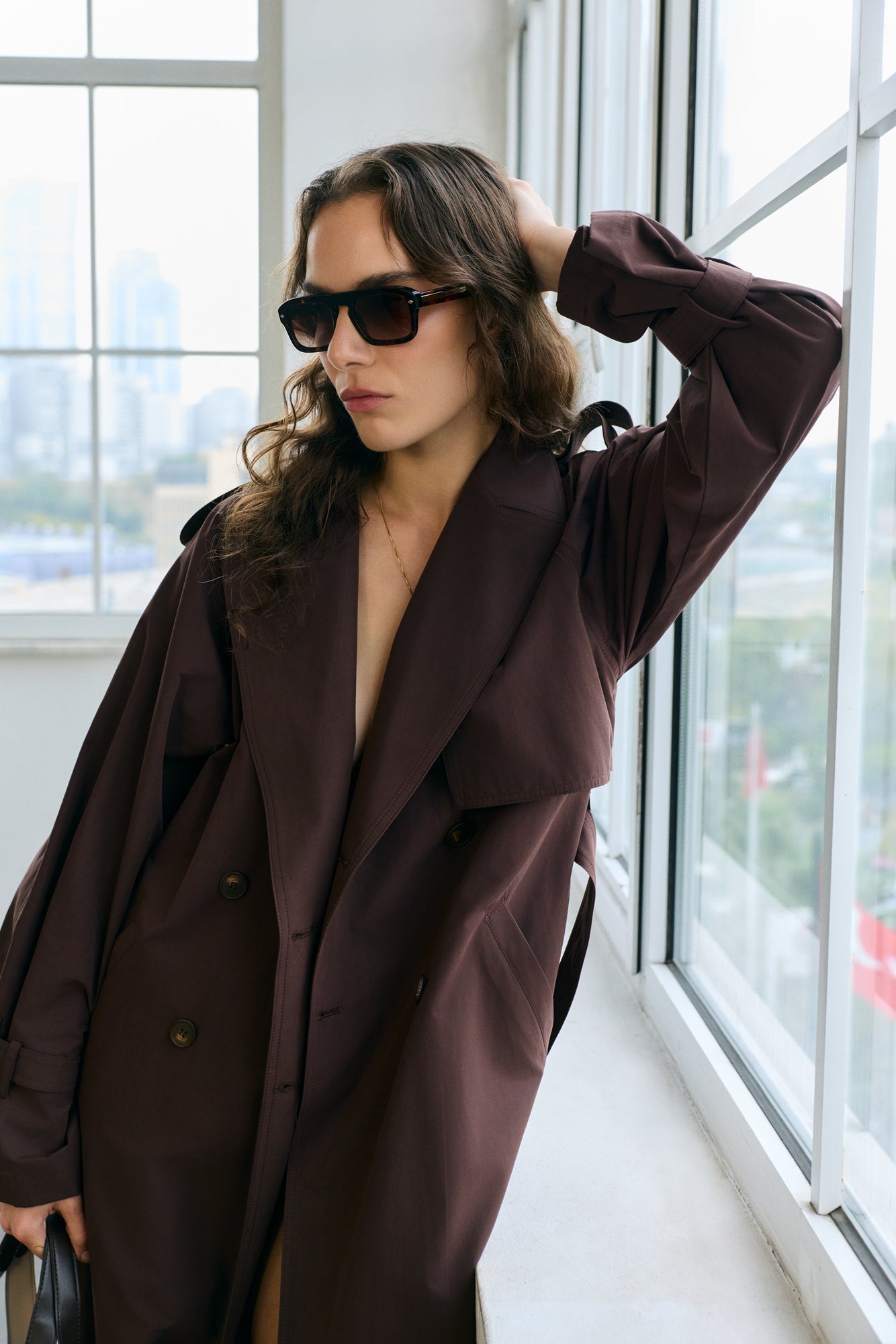 Berry Trench Coat