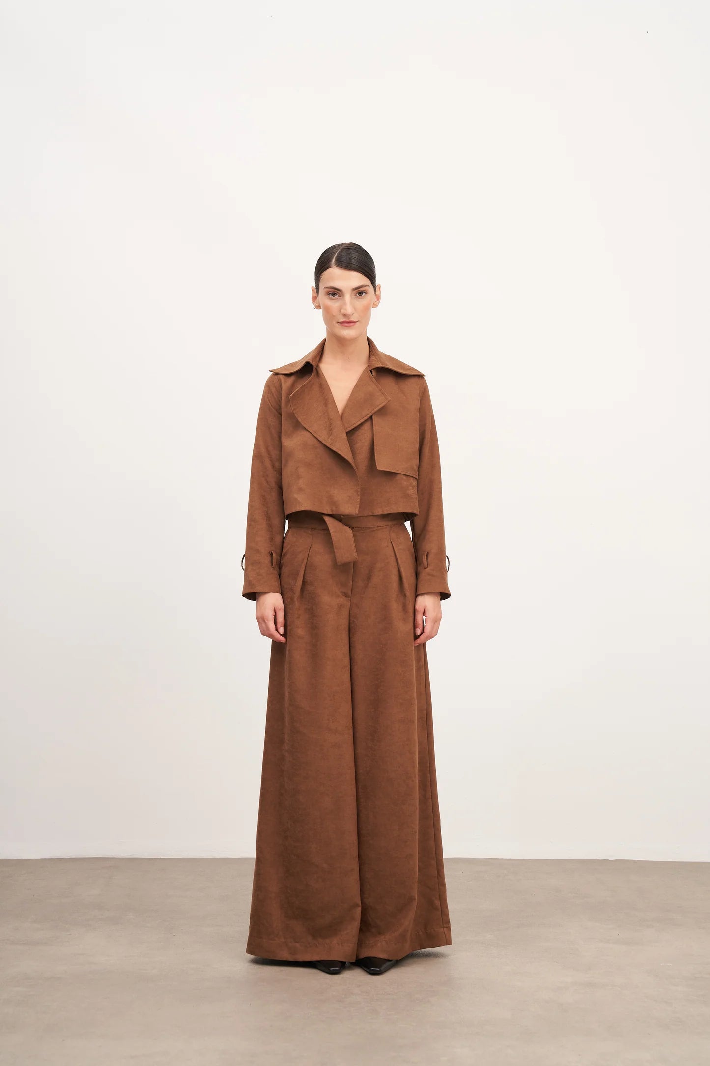 Taba Süet Geniş Paça Pantolon