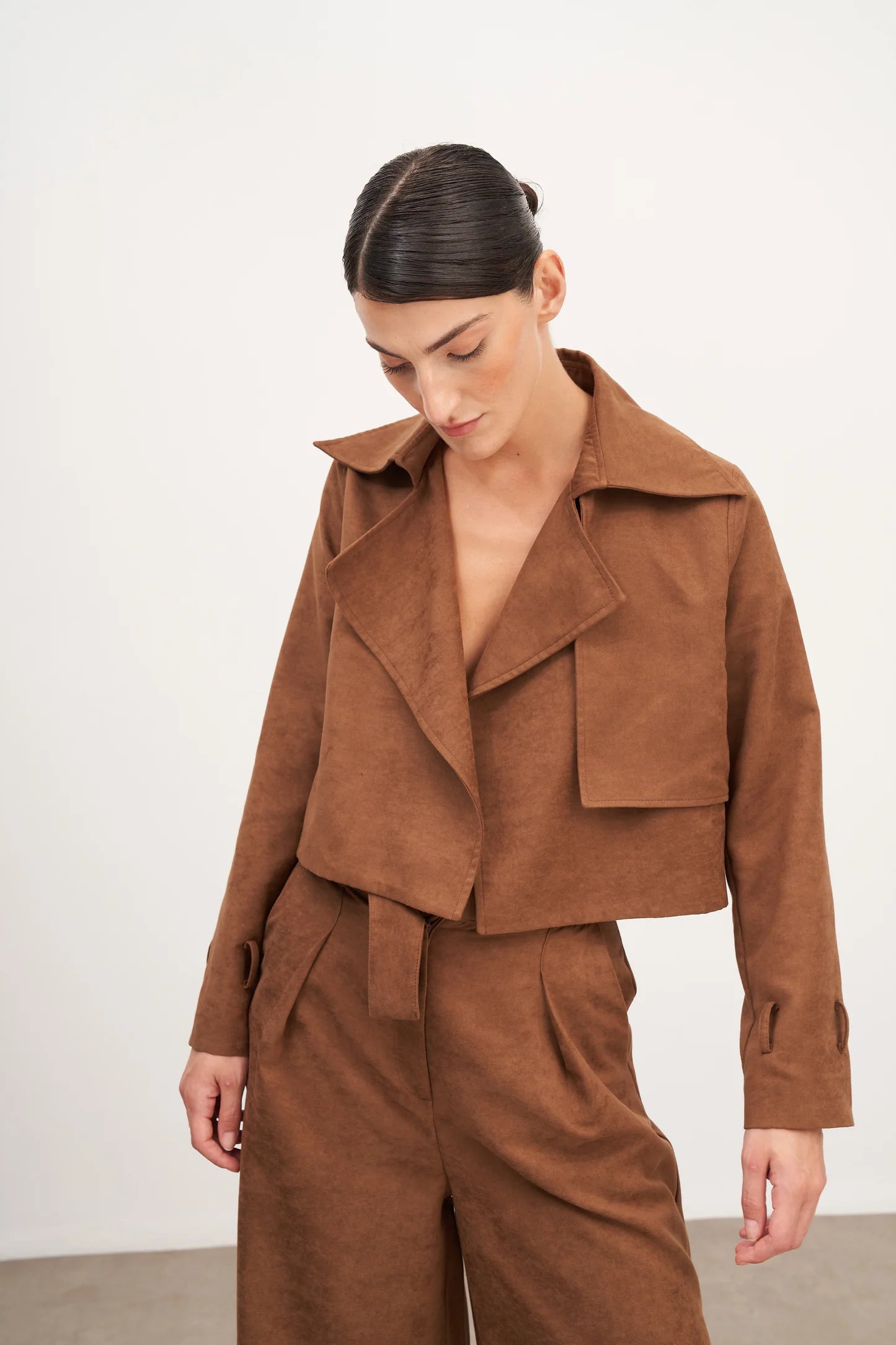 Taba Süet Geniş Paça Pantolon