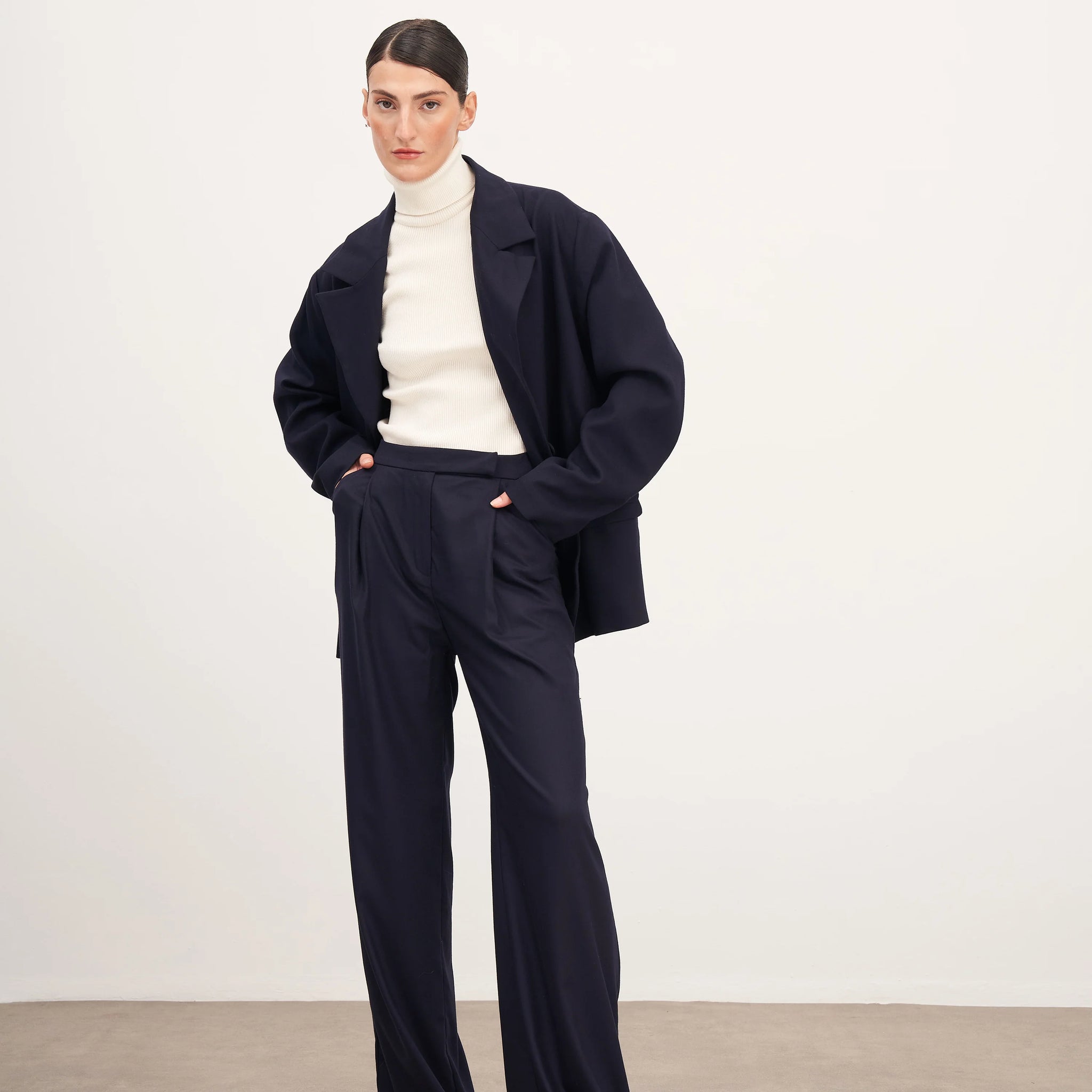 Yün Görünümlü Oversized Blazer Ceket