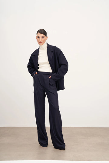 Yün Görünümlü Oversized Blazer Ceket