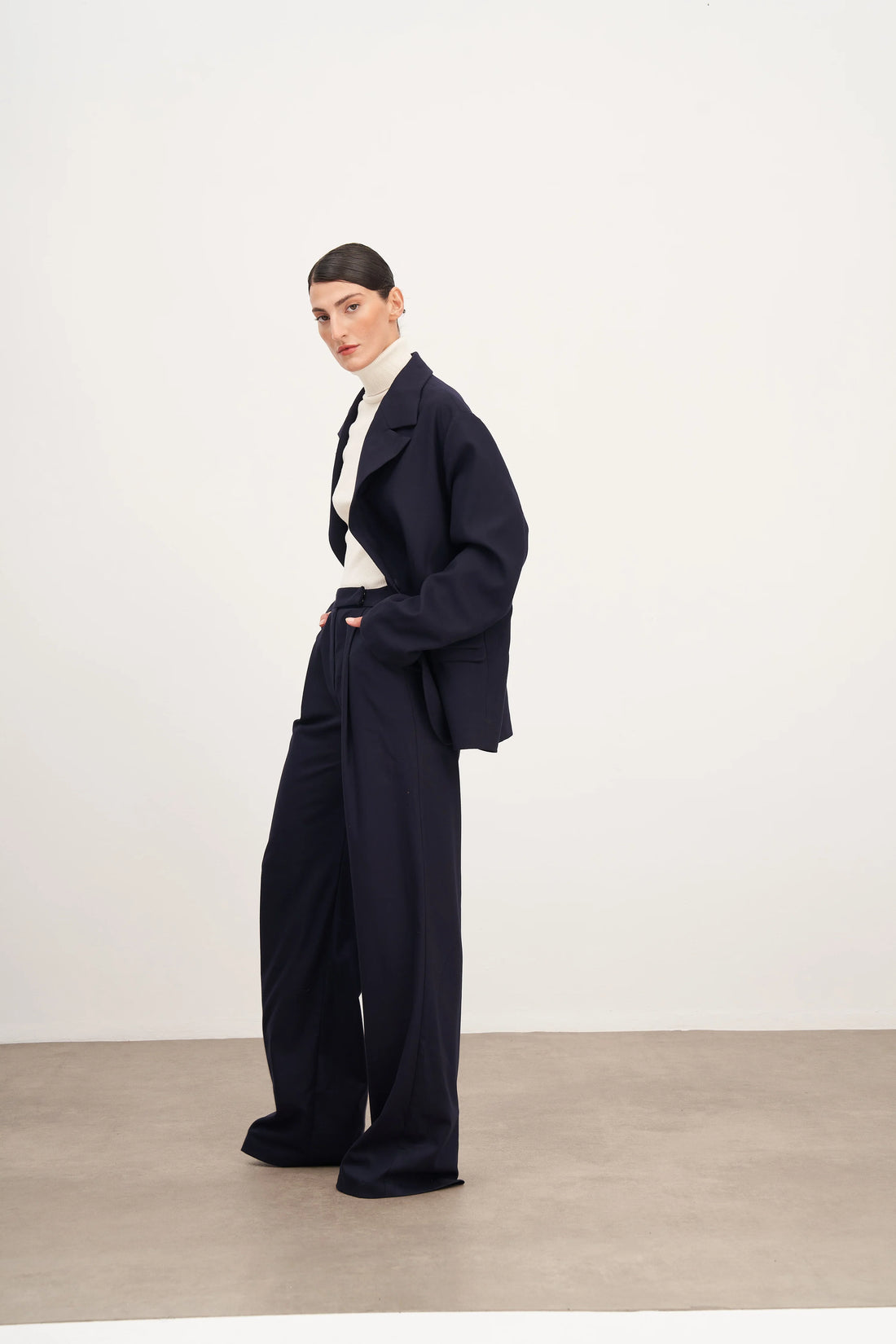 Yün Görünümlü Oversized Blazer Ceket