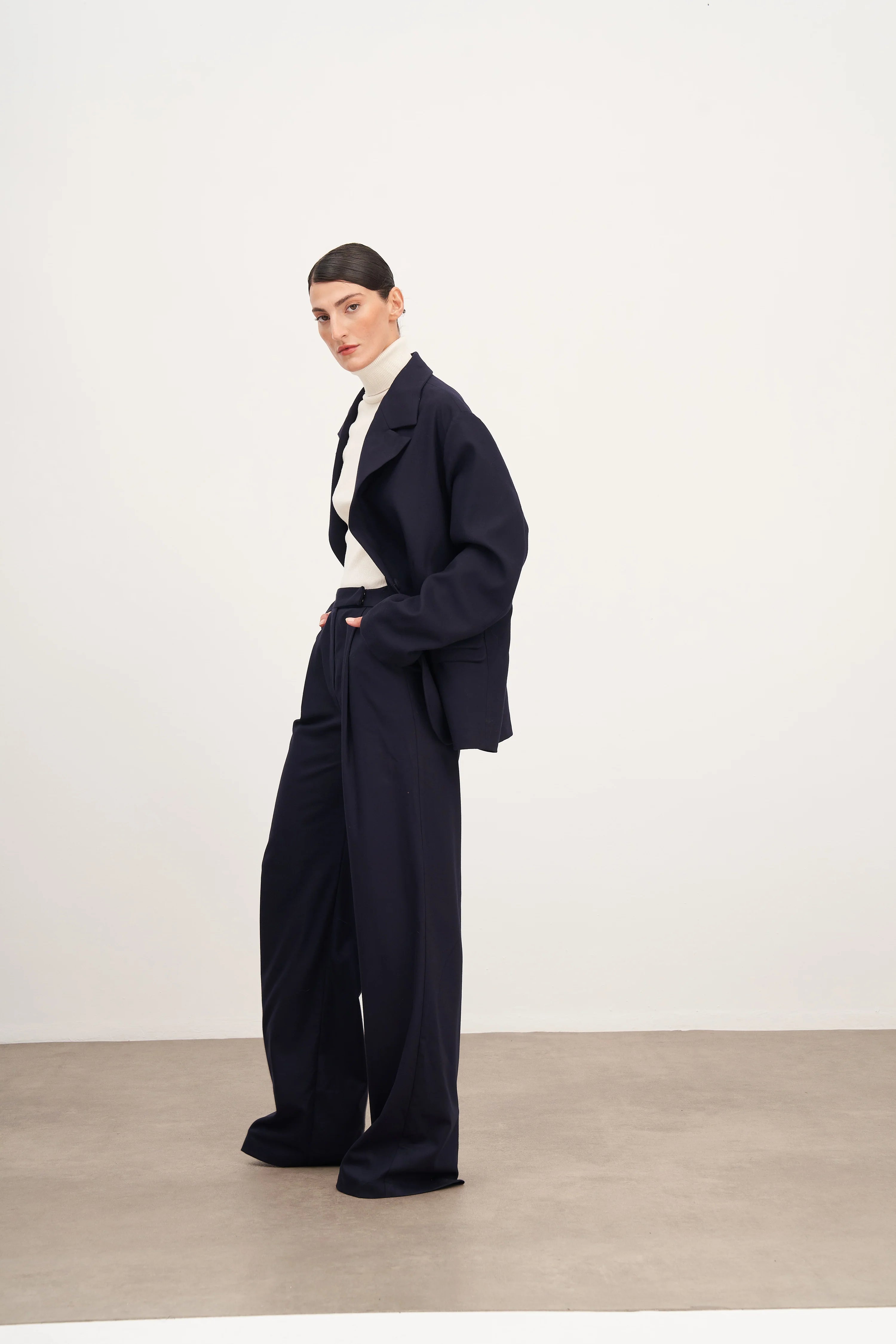 Yün Görünümlü Oversized Blazer Ceket