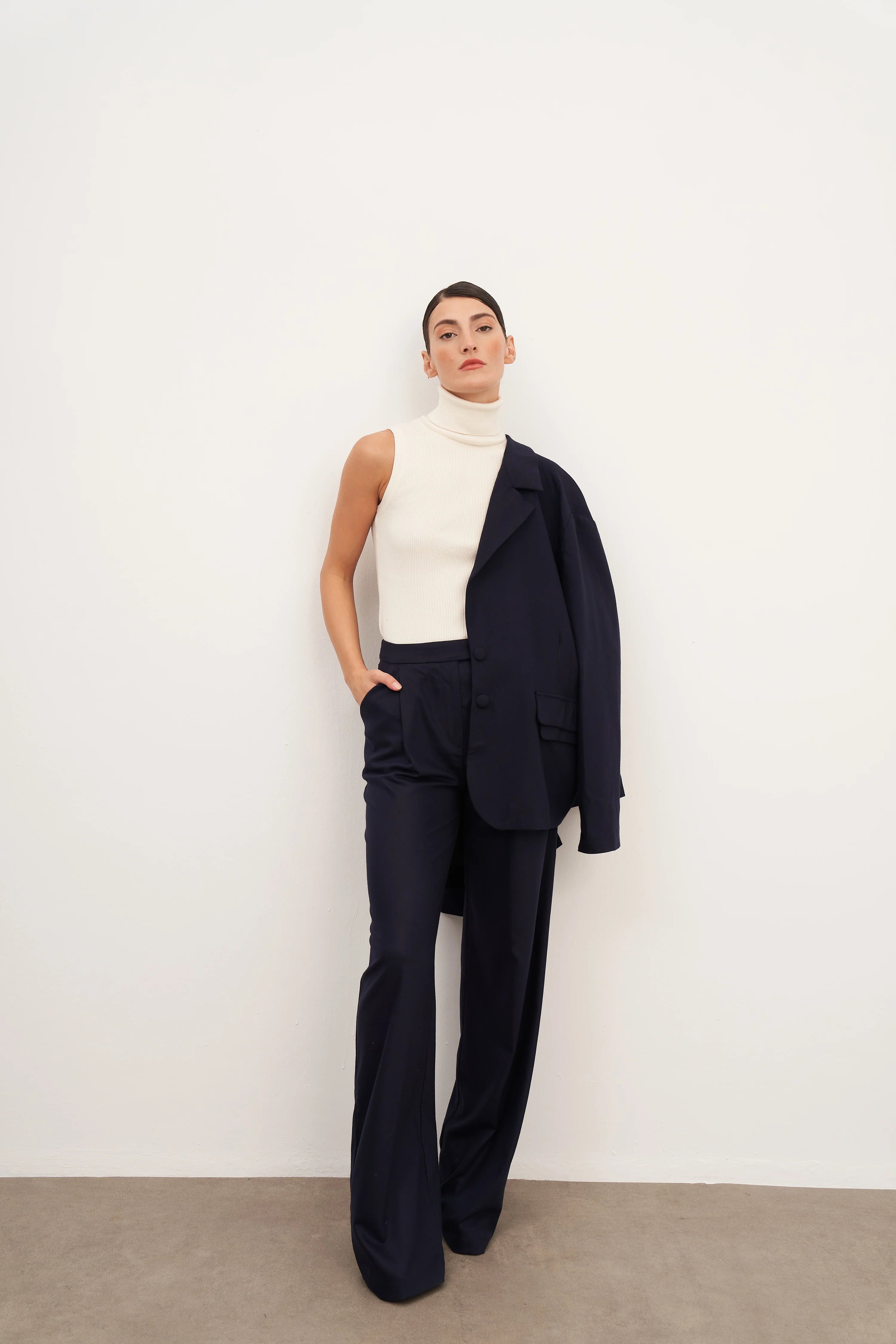 Yün Görünümlü Oversized Blazer Ceket