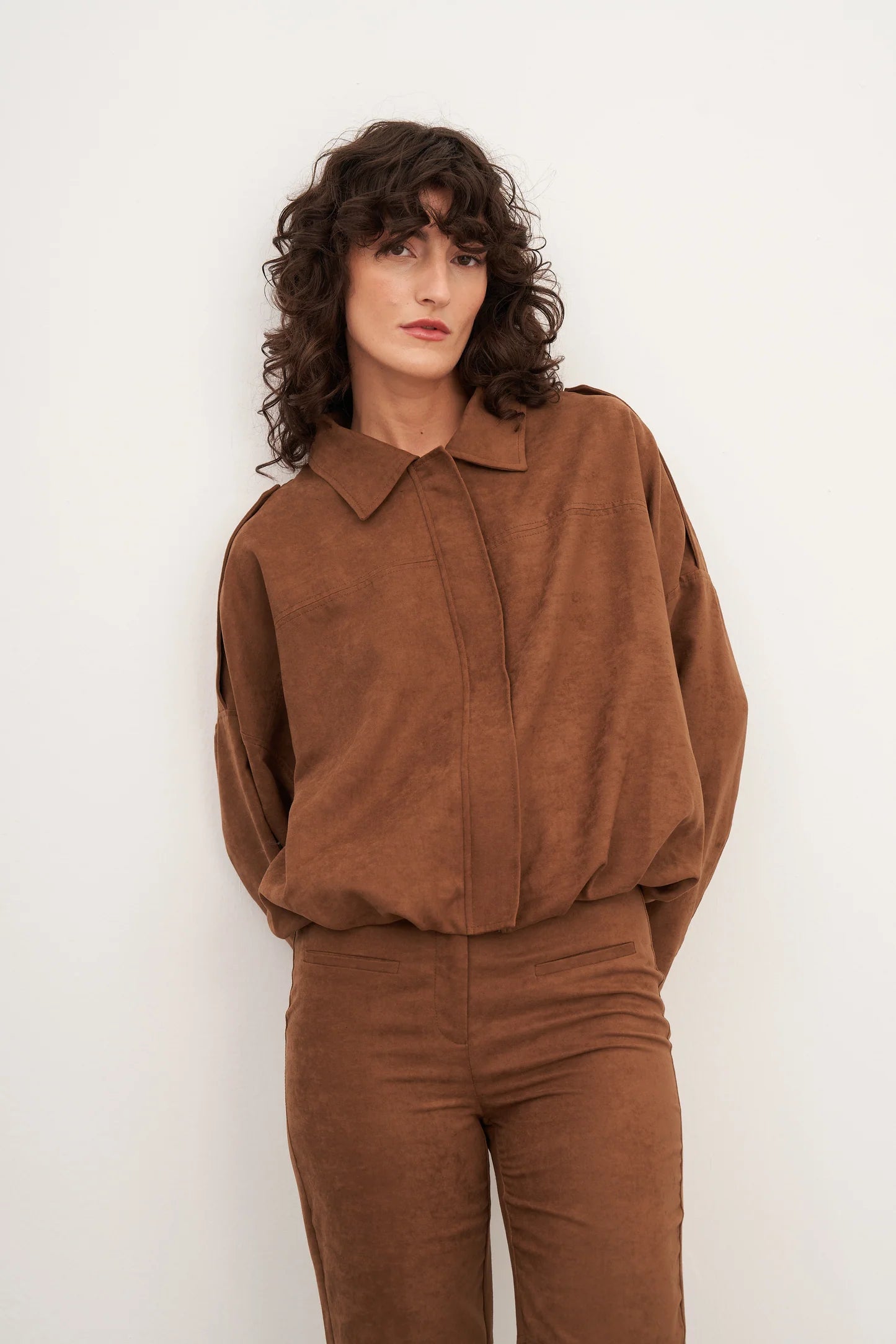 Taba Süet Balon Form Ceket